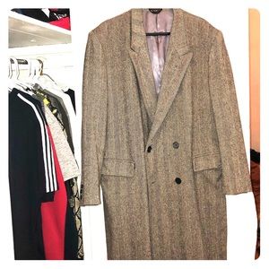 Men’s 100% Black / White WOOL Coat